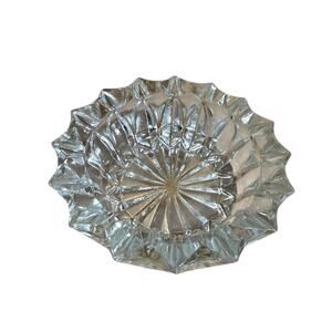 MCM Crystal Starburst Cut Cigar/Cigarette Ashtray/Trinket Dish 4.5" x 1.5"